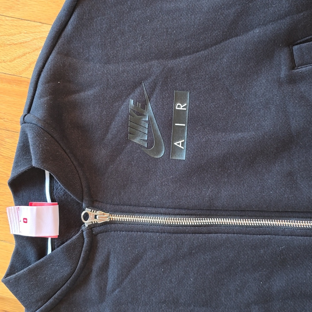 Women's Nike Air Black Cropped Full Zip Sweatshirt- S - Picture 2 of 6